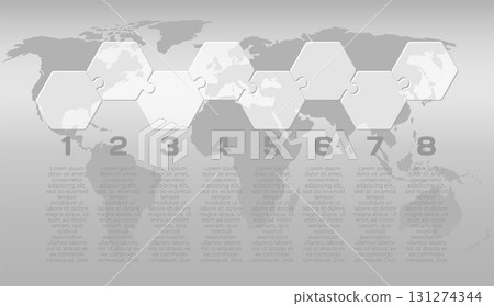 Eight steps line infographic, puzzle diagram Eight steps line infographic, puzzle diagram 131274344