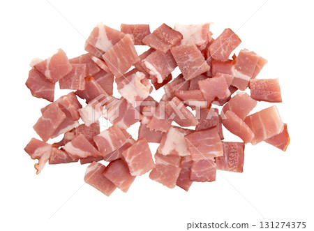 slices of pork neck cured isolated 131274375