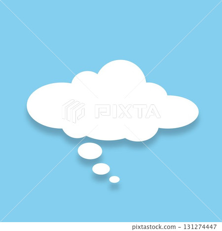 A speech bubble on a blue background. A chat window for commenting on messages and comics. 131274447