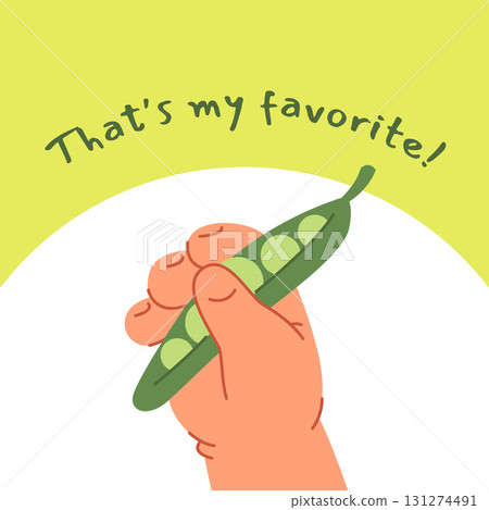 Illustration of child hand holding peans, perfect for international day, world pulses day, celebrate, greeting card. 131274491