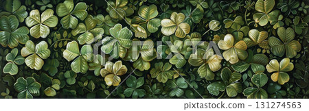 Bring luck to your designs with this high-resolution shamrock panorama 131274563