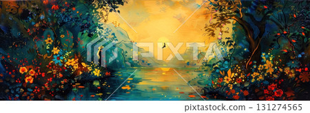 Download this enchanting landscape painting 131274565