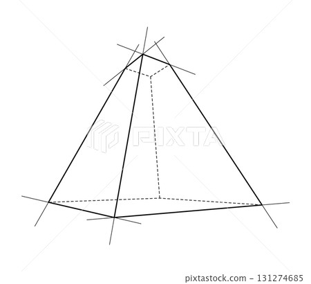 Geometric Pyramid with Intersecting Lines. Vector 131274685