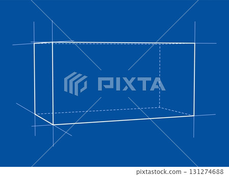 Minimalist Blueprint of a Box. Vector 131274688