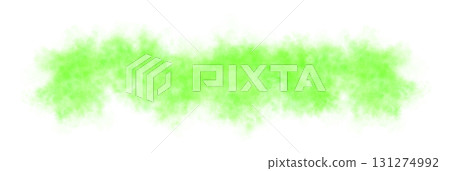 Dense green smoke cloud with transparent background, spreading horizontally with realistic soft texture and misty edges for visual effects 131274992