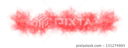 Dense red smoke cloud with transparent background, spreading horizontally with realistic soft texture and misty edges 131274993