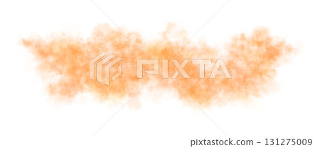 Orange smoke cloud on transparent background, realistic fog or dust effect in horizontal shape, isolated for dramatic visual overlays Orange smoke cloud on transparent background, realistic fog or dust effect in horizontal shape, isolated for dramatic visual overlays 131275009