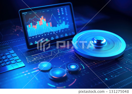 Dive into the digital age with this vibrant, futuristic image of a sleek circuit Dive into the digital age with this vibrant, futuristic image of a sleek circuit 131275048