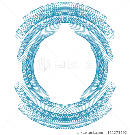 Simple blue line frames with double stroke. Monogram blank for text decoration. Simple blue line frames with double stroke. Monogram blank for text decoration. 131275502