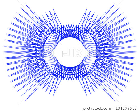 Simple blue line frames with double stroke. Monogram blank for text decoration. 131275513