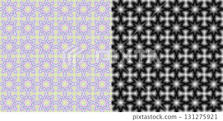 Ornamental fabric wallpaper background. Grunge filter. Wallpaper background via an alpha channel. 131275921