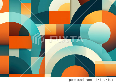 Dive into the allure of abstract art with this vibrant geometric pattern 131276104