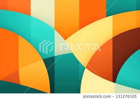 Dive into the allure of abstract art with this vibrant geometric pattern 131276105