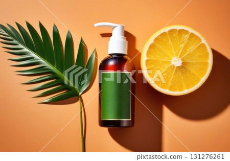 Revitalize your senses with this fresh and vibrant image of a citrus-infused skincare product 131276261
