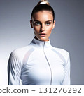Exude confidence and style with this striking portrait featuring a sleek, futuristic look 131276292