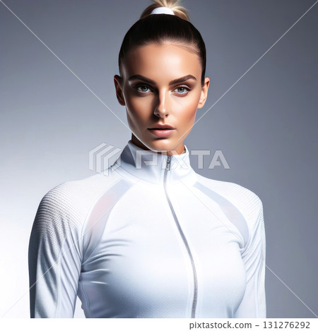 Exude confidence and style with this striking portrait featuring a sleek, futuristic look 131276292