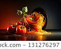 Savor the essence of Italian cuisine with this vibrant photo featuring fresh tomatoes 131276297