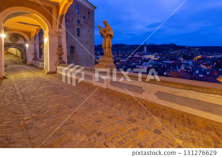 Evening view in Cesky Krumlov, Czech Republic Evening view in Cesky Krumlov, Czech Republic 131276629