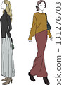 Autumn/Winter Long Skirt Coordination: Calm Women's Fashion Illustration 131276703