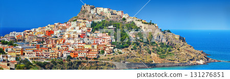 Castelsardo -panorama, medieval coastal town in Sardinia, Italy 131276851