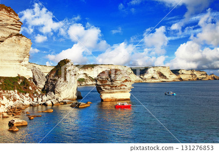 scenery of Corsica island - rocks of Bonifacio town, France scenery of Corsica island - rocks of Bonifacio town, France 131276853