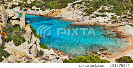 azure sea and scenic beaches of Sardegna island , Italy azure sea and scenic beaches of Sardegna island , Italy 131276855