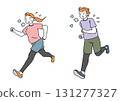 Men and women running on a diet 131277327
