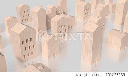 The Wood House on White Background for Property or Building concept 3d Rendering. The Wood House on White Background for Property or Building concept 3d Rendering. 131277389