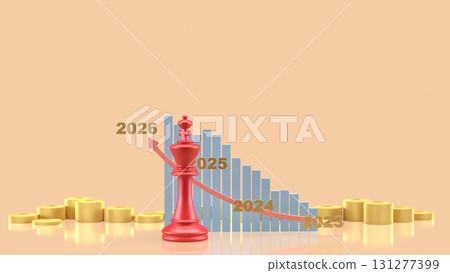The King Chess and Chart 2026 for Business concept 3d Rendering. The King Chess and Chart 2026 for Business concept 3d Rendering. 131277399