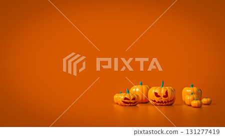 The Pumpkin Jack for Halloween or Holiday concept  3d Rendering. 131277419