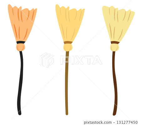 Witch's broom vector drawing in flat style 131277450