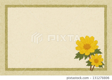 Frame Material: Adonis Flower, Collage Style Frame Material: Adonis Flower, Collage Style 131278806