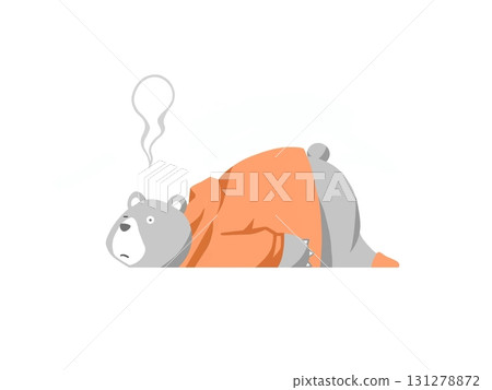 一隻熊,一隻失望至極的動物,彷彿失去了靈魂。 一隻熊,一隻失望至極的動物,彷彿失去了靈魂。 131278872