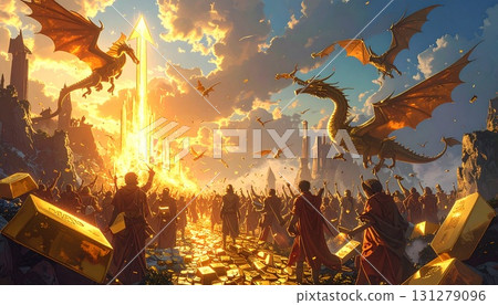 一噸黃金,一條咆哮的龍,一群狂熱的人群 一噸黃金,一條咆哮的龍,一群狂熱的人群 131279096