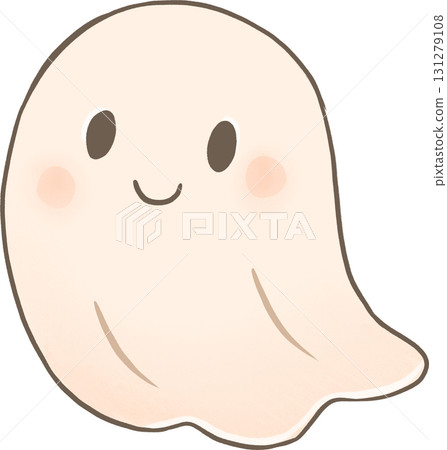 Clip art sticker cute ghost. Halloween character. 131279108