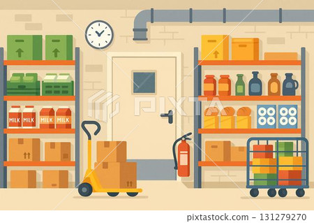 Backyard image supermarket vector 131279270