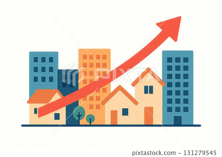 Image of rising land and real estate prices Image of rising land and real estate prices 131279545