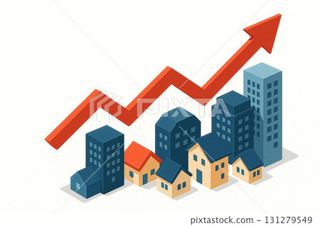 Image of rising land and real estate prices Image of rising land and real estate prices 131279549