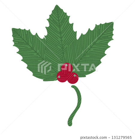 Cute holly illustration 131279565