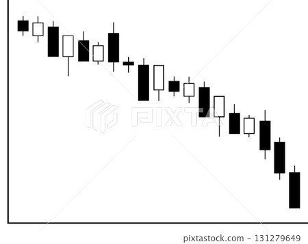 簡單的單色圖表顯示市場下跌 簡單的單色圖表顯示市場下跌 131279649