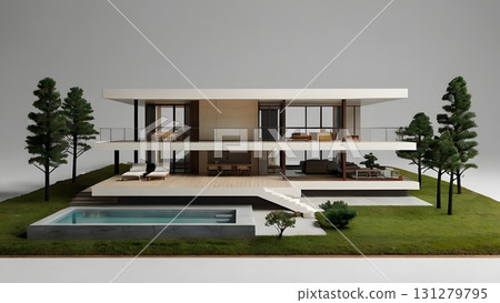 CG illustration of an architectural model CG illustration of an architectural model 131279795