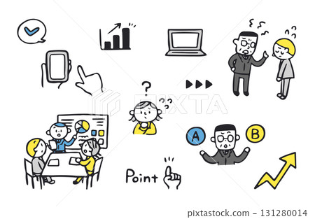 Business scene illustration set 131280014
