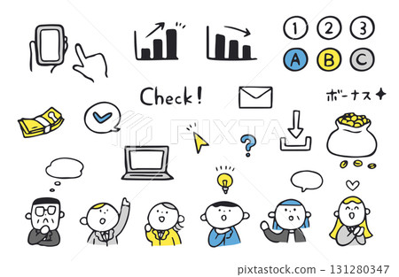 Business illustration set 131280347