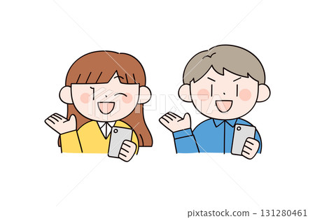 兩個男人和女人的插圖 131280461