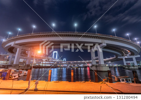 [Tokyo] Night view of Rainbow Bridge/Loop Bridge 131280494