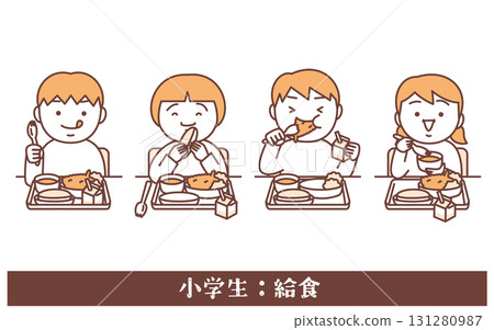 Elementary school students: School lunch 131280987