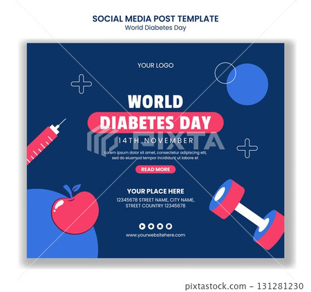 World Diabetes Day Flat Cartoon Hand Drawn Templates for Social Media Post Illustration World Diabetes Day Flat Cartoon Hand Drawn Templates for Social Media Post Illustration 131281230