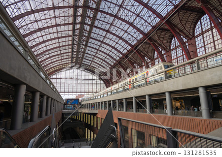 Antwerp Central Station Platform and Train / Antwerp, Belgium 131281535