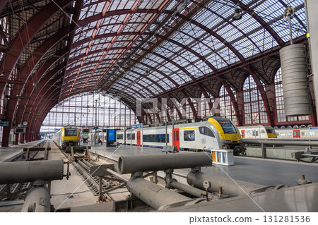 Antwerp Central Station Platform and Train / Antwerp, Belgium 131281536