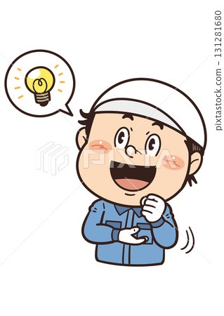 一名男工人做「我明白」手勢的插圖 | 不安全行為、不安全條件和工作場所事故 131281680